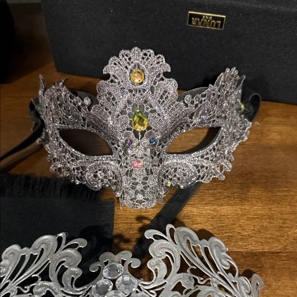 Elegant Silver Masquerade Masks